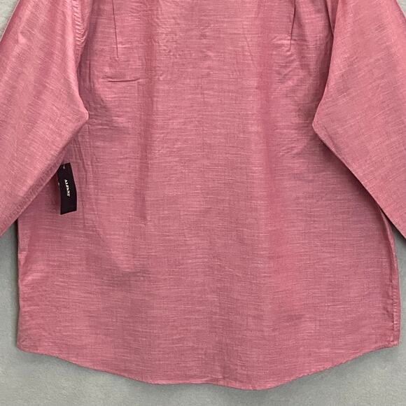 Alfani Men's XXL Button-Up Shirt Cotton 2 Chest Pockets Smudge Cranberry NEW - Picture 7 of 12